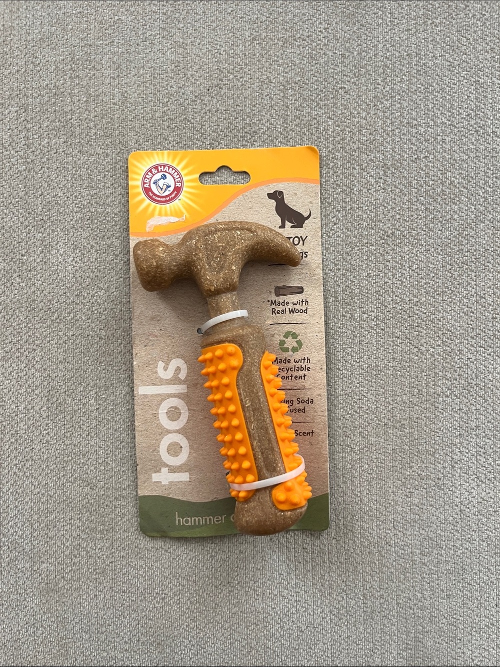 Arm & Hammer Tools Hammer Dog Toy in Orange